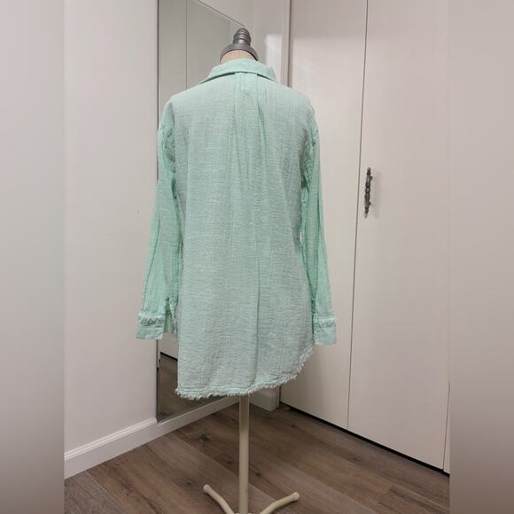 Natural Impressions Green Woman's Casual Cotton Long Sleeve Shirt Large - Picture 3 of 4